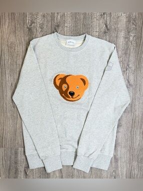 ORIS Watches 100% Cotton Teddy Bear Crewneck Sweatshirt Gray Comfortable RARE